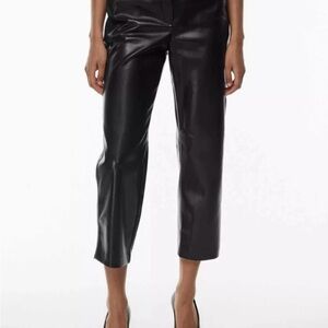 Babaton Ebony Ankle-Length Leather Pants